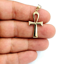 Load image into Gallery viewer, 10k yellow gold Egyptian ankh cross pendant charm fine religious jewelry 1.9g