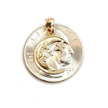 Load image into Gallery viewer, New 14k yellow gold moon and star pendant charm astronomy gift fine jewelry 1.1g