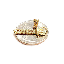 Load image into Gallery viewer, 14k Yellow Gold 3D chain saw Pendant charm construction tool fine jewelry 1.8g