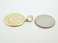 Load image into Gallery viewer, 14k yellow solid Gold Aztec mayan sun calendar azteca pendant jewelry 1.02" 3.6g
