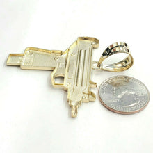 Load image into Gallery viewer, New 10k yellow Gold solid Uzi machine gun Pendant charm fine men's jewelry 9.3g