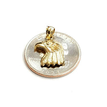 Load image into Gallery viewer, New 14k yellow Gold eagle Head Pendant charm gift fine jewelry unisex 1.4g