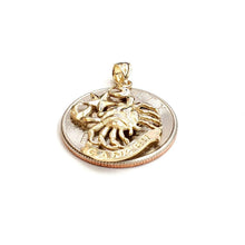 Load image into Gallery viewer, 14k yellow Gold crab cancer zodiac sign astrology Pendant charm fine jewelry 1.7g