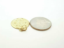Load image into Gallery viewer, 14k yellow solid Gold Aztec Mayan sun calendar pendant fine jewelry 0.81" 2.5g