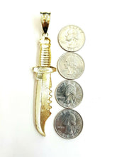 Load image into Gallery viewer, New 10k yellow Gold dagger knife Pendant charm fine gift jewelry for men 8.4g
