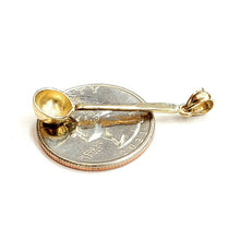 Load image into Gallery viewer, 14k yellow Gold solid 3D Ladle Pendant charm gift fine Kitchenware jewelry 1.6g