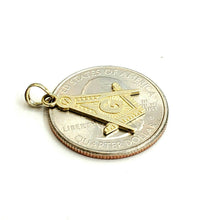 Load image into Gallery viewer, New 10k yellow Gold Freemason Masonic religious Pendant charm fine jewelry 0.9g