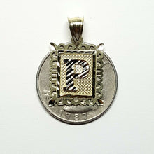 Load image into Gallery viewer, 10k two tone gold initial P pendant alphabet charm diamond cut fine jewelry 1.9g