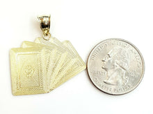 Load image into Gallery viewer, 10k yellow solid Gold playing card Pendant charm casino fine jewelry unisex 3.1g