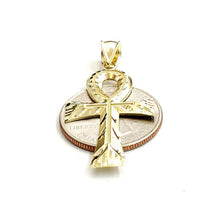 Load image into Gallery viewer, 10k yellow gold Egyptian ankh cross pendant charm fine religious jewelry 2.3g