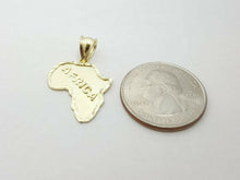 Load image into Gallery viewer, 10k yellow gold Africa continent outline map pendant charm fine gift unisex 1.7g