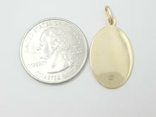 Load image into Gallery viewer, 14k solid yellow gold oval saint Christopher pendant charm fine religious 2.9g