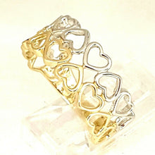 Load image into Gallery viewer, New 14k Gold woman's heart band ring two tone fine gift jewelry for women size 7