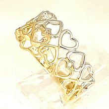 Load image into Gallery viewer, New 14k Gold woman's heart band ring two tone fine gift jewelry for women size 7