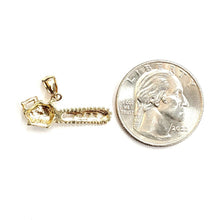Load image into Gallery viewer, 14k Yellow Gold 3D chain saw Pendant charm construction tool fine jewelry 1.8g