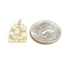 Load image into Gallery viewer, New 14k yellow Gold Gemini zodiac sign astrology Pendant charm fine jewelry 1.3g