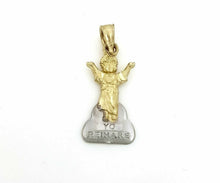 Load image into Gallery viewer, New 14k two tone gold divino nino baby Jesus religious pendant fine jewelry 0.8g
