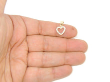 Load image into Gallery viewer, New 14k yellow Gold heart Pendant charm zirconia gift fine jewelry for her 1.2g