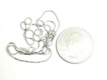 Load image into Gallery viewer, New 14K white Gold 0.80mm Square Box Chain Necklace fine gift jewelry 2.5g 24"