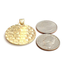 Load image into Gallery viewer, 14k yellow gold round virgin Mary Guadalupe religious pendant diamond cut 7.4g