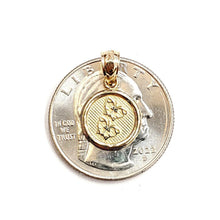 Load image into Gallery viewer, 14k yellow Gold tiny round seven wishes Friendship Pendant charm jewelry 1g