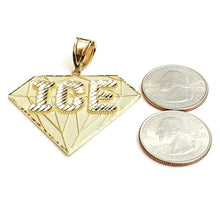 Load image into Gallery viewer, New 10k yellow Gold ICE diamond shape word Pendant diamond cut fine jewelry 9.7g