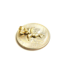 Load image into Gallery viewer, New 14k yellow Gold Tiny Solid Hummingbird Pendant charm gift fine jewelry 0.8g