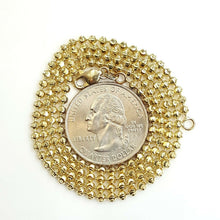 Load image into Gallery viewer, 10K yellow gold 2.5mm ball bead chain moon cut Necklace fine jewelry 9.5g 20"