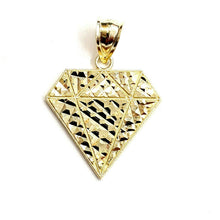Load image into Gallery viewer, 10k yellow gold diamond shape pendant charm fine gift jewelry diamond cut 1.9g