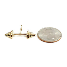 Load image into Gallery viewer, New 14k Yellow Gold Dumbbell weight lifter Pendant charm gift fine jewelry 2.3g