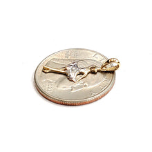 Load image into Gallery viewer, 14k two tone Gold ballerina dancer Pendant gift for her fine jewelry gift 0.8g