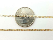 Load image into Gallery viewer, 10K tri color gold 2mm Valentino chain Necklace jewelry gift for her 16" 1.9g