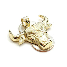Load image into Gallery viewer, 10k yellow solid Gold Taurus bull zodiac Pendant charm gift fine jewelry 7.7g