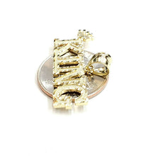 Load image into Gallery viewer, New 10k yellow Gold KING Crown word Pendant charm diamond cut fine jewelry 2.9g