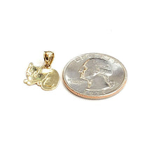 Load image into Gallery viewer, New 14k solid yellow Gold cat full body Pendant charm jewelry fine gift pet 1.1g