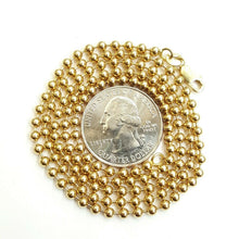 Load image into Gallery viewer, New 10K yellow gold 3mm ball bead chain polished Necklace fine jewelry 15.4g 24"