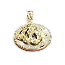 Load image into Gallery viewer, 10K Yellow Gold Nugget Allah Islamic God Pendant Charm religious jewelry 2.1g