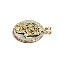 Load image into Gallery viewer, New 10k yellow gold khamsa hamsa hand lucky Jewish filigree pendant jewelry 1.6g