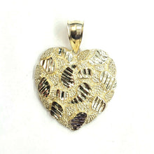 Load image into Gallery viewer, New 10k yellow gold nugget heart pendant charm fine gift for women jewelry 7.1g