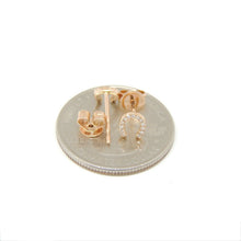 Load image into Gallery viewer, 14k rose Gold 0.06Ct Diamond horseshoe stud Earrings gift Push Back Fastening