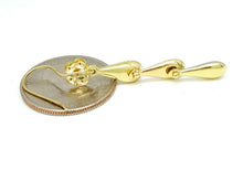 Load image into Gallery viewer, 14k multi color Gold Hollow eye drop Earrings for female fine gift jewelry 2.7g