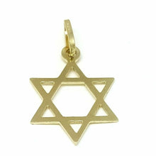 Load image into Gallery viewer, 14k yellow gold star of David Jewish Israel charm pendant religious jewelry 0.9g