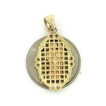 Load image into Gallery viewer, New 14k Gold two tone oval saint Jude juda Pendant charm cubic zirconia 2.9g