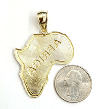 Load image into Gallery viewer, New 10k yellow gold Africa continent outline map pendant charm fine jewelry 8.9g