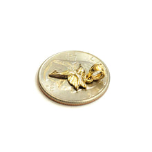 Load image into Gallery viewer, New 14k yellow Gold Tiny Solid Hummingbird Pendant charm gift fine jewelry 0.8g