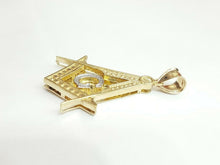 Load image into Gallery viewer, 10k two-tone solid Gold Freemason Masonic Pendant charm jewelry fine gift 5.3g