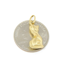 Load image into Gallery viewer, 14k yellow Gold hollow 3d dog full body Pendant charm jewelry fine gift pet 1.4g