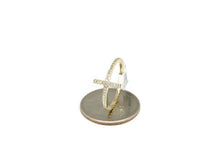 Load image into Gallery viewer, 14k yellow Gold 0.08ct diamond women cross ring jewelry gift for her 10mm Size 7