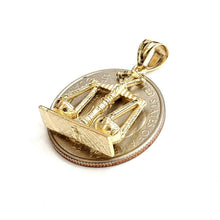 Load image into Gallery viewer, 14k yellow Gold 3D libra zodiac sign Pendant scale charm fine gift jewelry 4.4g