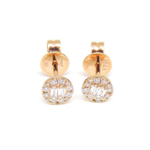 Load image into Gallery viewer, New 14k rose Gold 0.20Ct Diamond stud Earrings gift for her Push Back Fastening